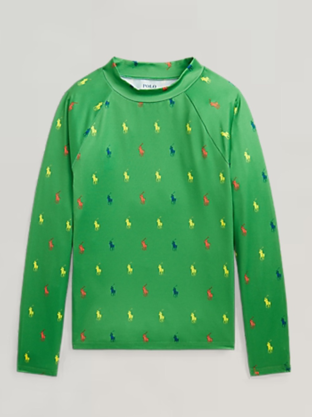 Polo by Ralph Lauren Green Kids Polo Pony Performance Jersey Rash Guard UPF 50